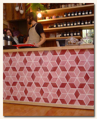 Pink and Red Hexagon Tiles